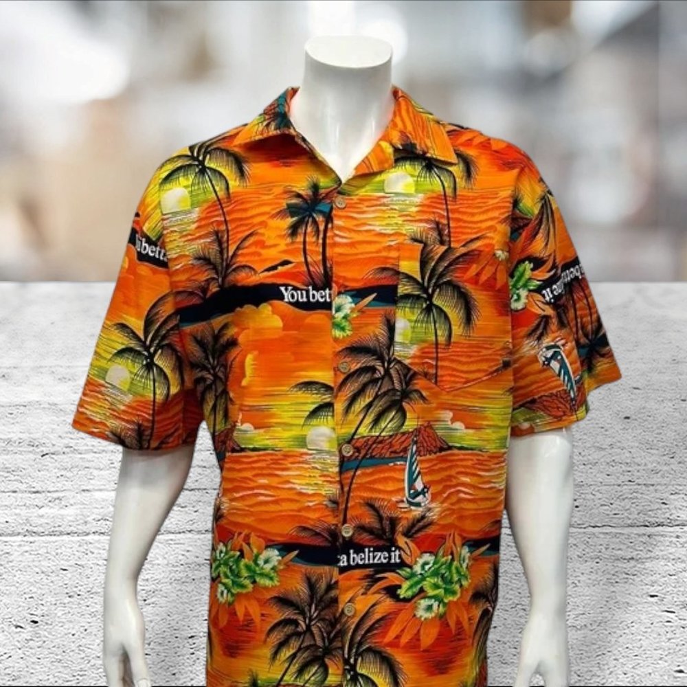 NWT Island Expression "YOU BETTA BELIZE IT" Beach Tropical Hawaiian Shirt XXL